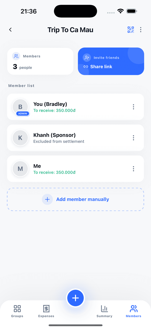 Danh sách thành viên trong nhóm