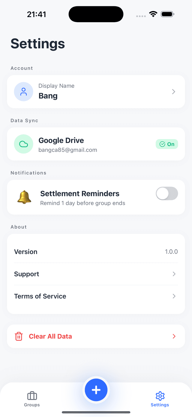 Cài đặt sau khi kết nối Google