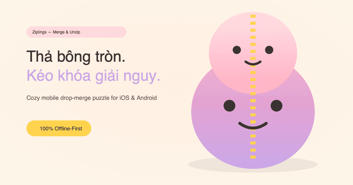 Ziplings — Merge & Unzip: Cozy drop-merge puzzle with a twist